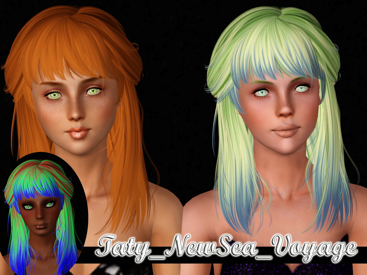 Newsea S And Skysims Hairstyles Retextured By Taty Sims Hairs