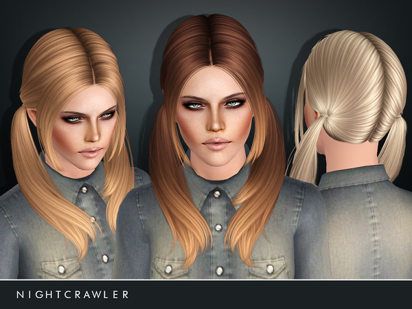 Double Fringed Ponytails Hairstyle 25 By Nightcrawler Sims 3 Hairs