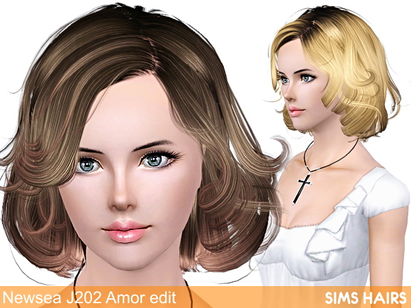 Newsea’s J202 AF hairstyle retexture by Sims Hairs for Sims 3