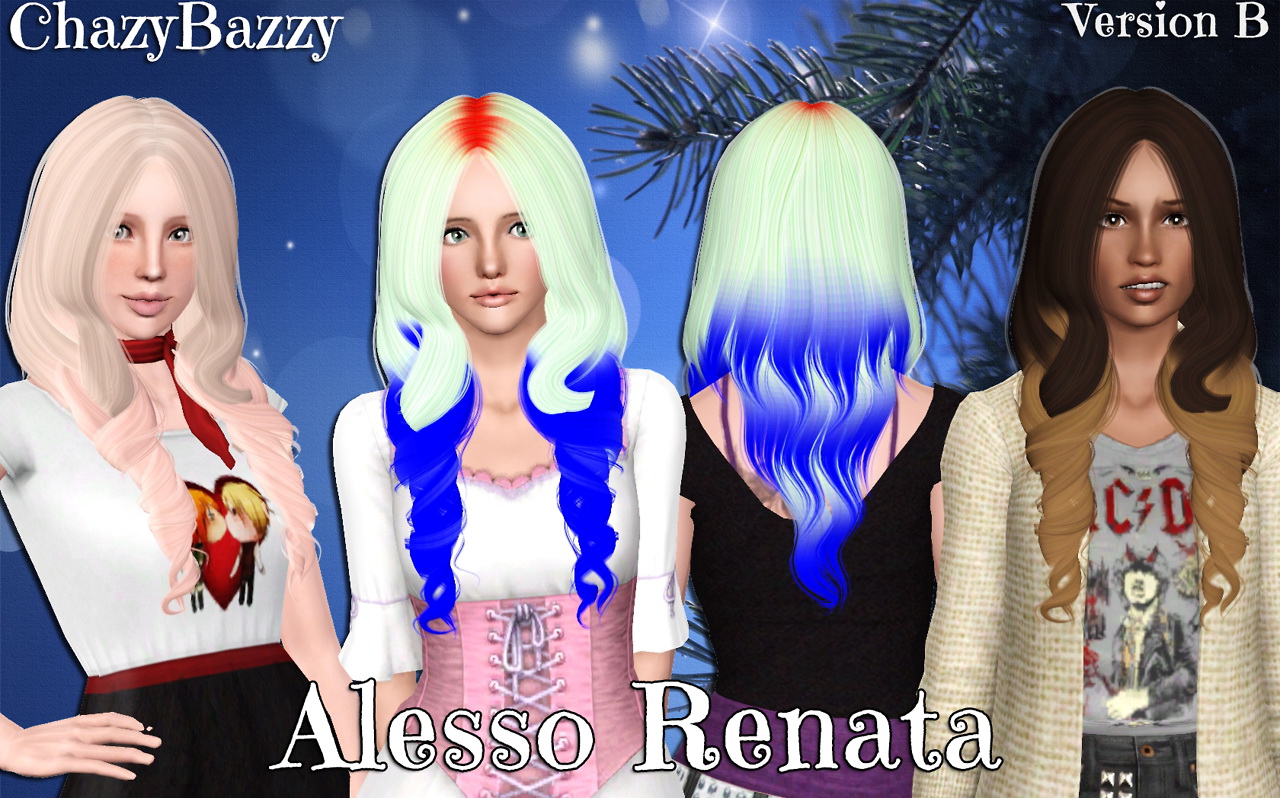 Alesso S Renata Hairstyle Retextured By Chazy Bazzy Sims Hairs