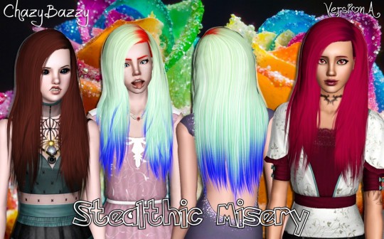 Stealthic Misery Hairstyle Retextured By Chazy Bazzy Sims Hairs