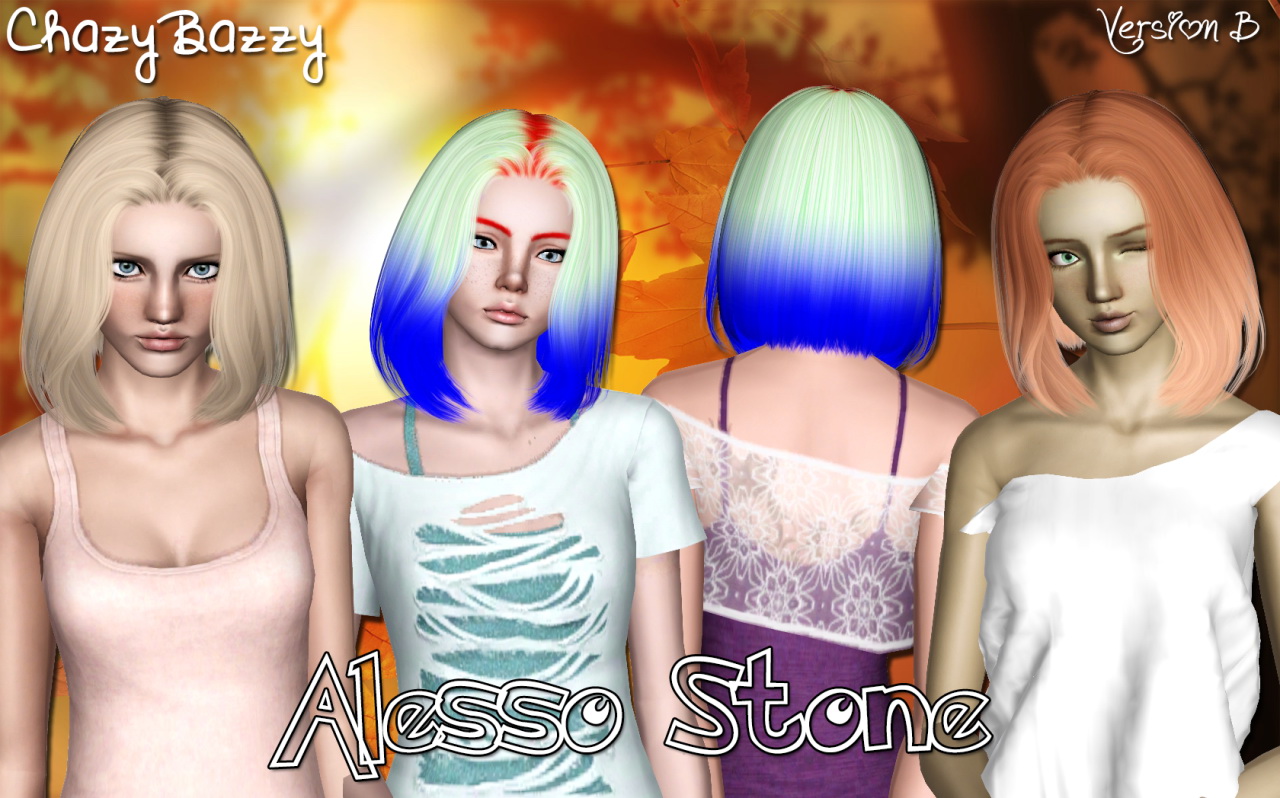 Alesso Stone Hairstyle Retextured By Chazy Bazzy Sims Hairs