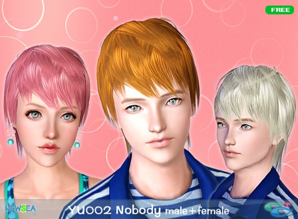 YU 009 Nobody   edges haistyle by NewSea for Sims 3