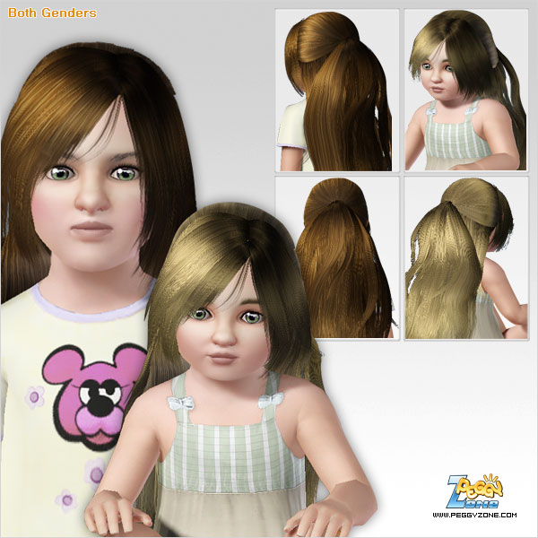 Back tied hairstyle ID 335 by Peggy Zone for Sims 3