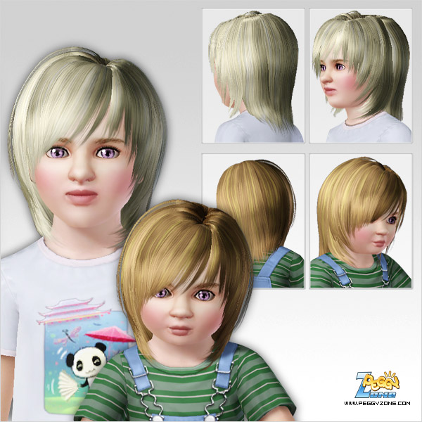 Shiny hair with bangs ID 174 by Peggy Zone for Sims 3