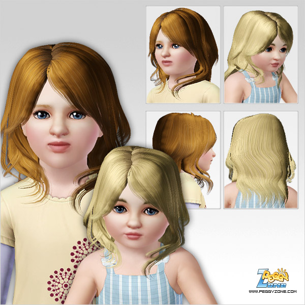 Hair  parted in the middle ID 175 by Peggy Zone for Sims 3