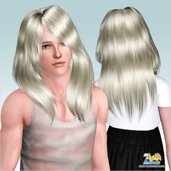 Asymmetrical rich waves hairstyle ID 537 by Peggy Zone for Sims 3