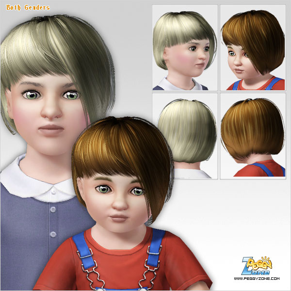 Asymetrical bob with bangs ID 176 by Peggy Zone  for Sims 3
