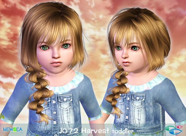 JO 72 Harvest   hairstyle with fishtail and bangs by Juice for Sims 3