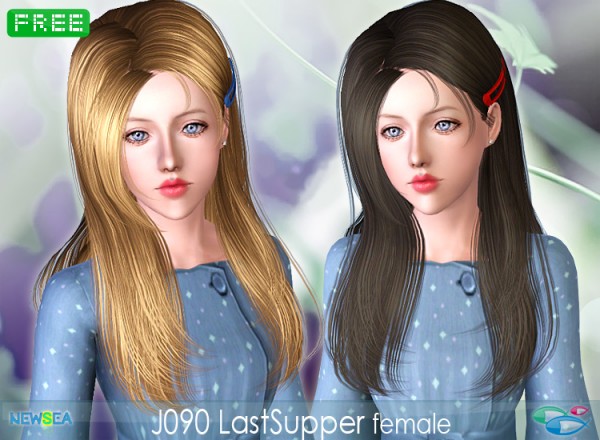 JO 90 Last Supper   straight hair with a side clamp by Juice for Sims 3