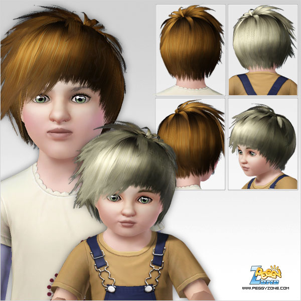 Asymmetrical spiky haistyle ID 184 by Peggy Zone for Sims 3