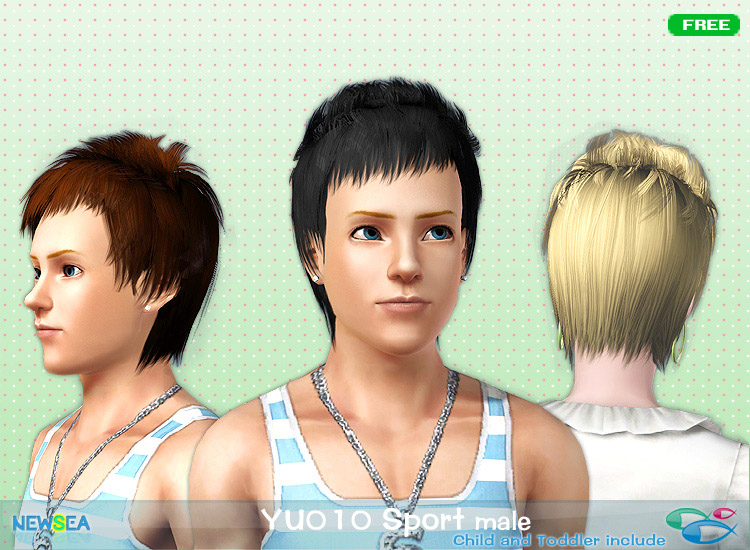 YU 010 Sport   haircut with spiky bangs and fringes by NewSea for Sims 3