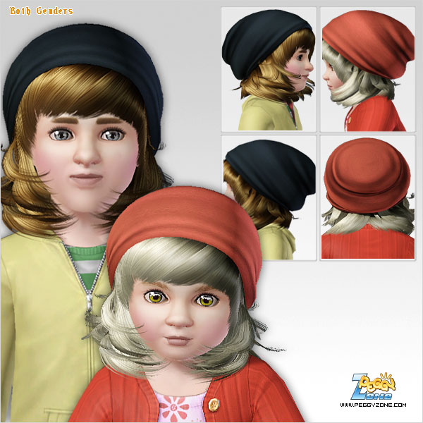 Chin lenght with cap hairstyle ID 188 by Peggy Zone for Sims 3