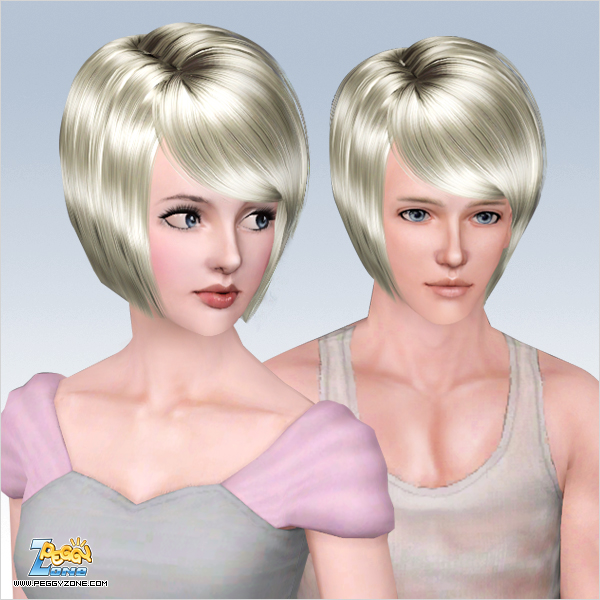 Tapered bob with bangs ID 503 by Peggy Zone for Sims 3
