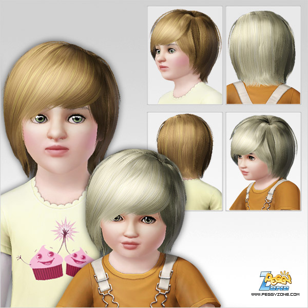 Smoth and straight with bangs hairstyle ID 189 by Peggy Zone for Sims 3
