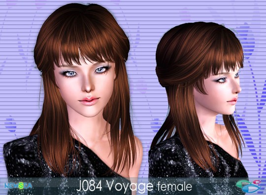 J084 Voyage Shiny braided crown hairstyle by NewSea - Sims 3 Hairs