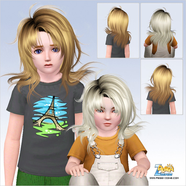Shaggy long hair ID 648 by Peggy Zone for Sims 3