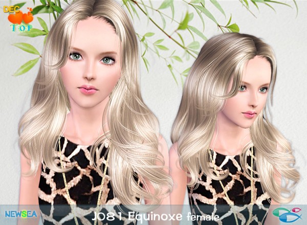 J 081 Equinoxe   Glossy waves hair by NewSea for Sims 3