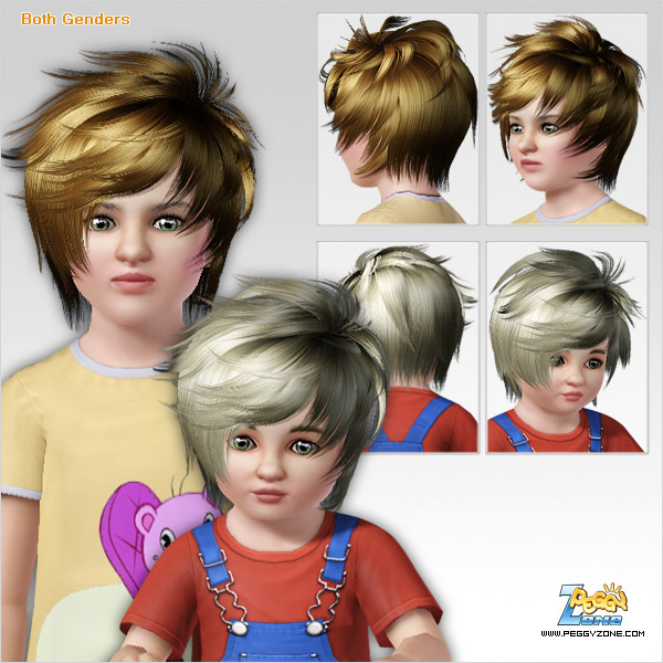Shaggy hairstyle ID 203 by Peggy Zone for Sims 3