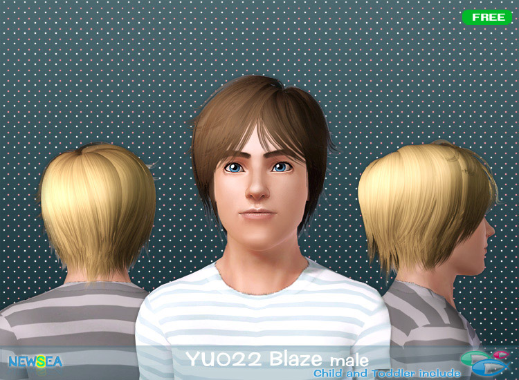 YU 022 Blaze   haircut style with bangs  by NewSea for Sims 3