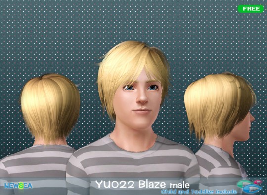 YU 022 Blaze Haircut Style With Bangs By NewSea Sims 3 Hairs
