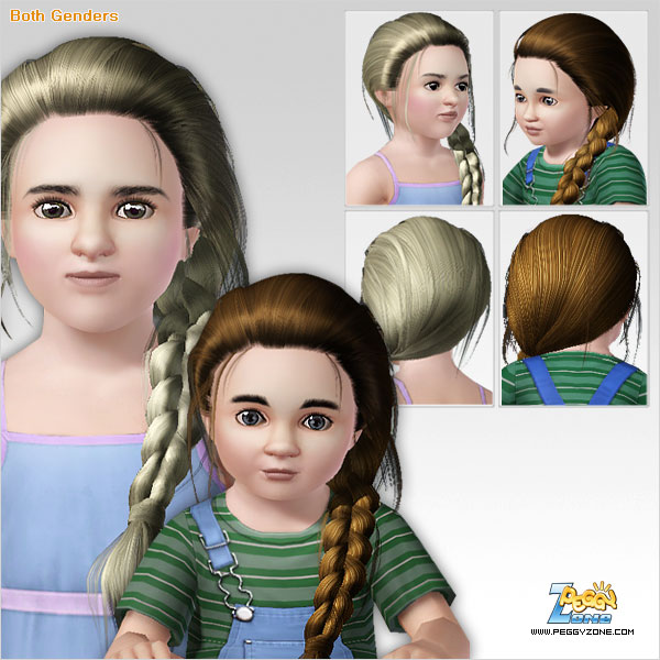 Braid on a side of head ID 205 by Peggy Zone for Sims 3