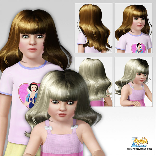 Bendy   Hair with bangs   ID 207 by Peggy Zone for Sims 3