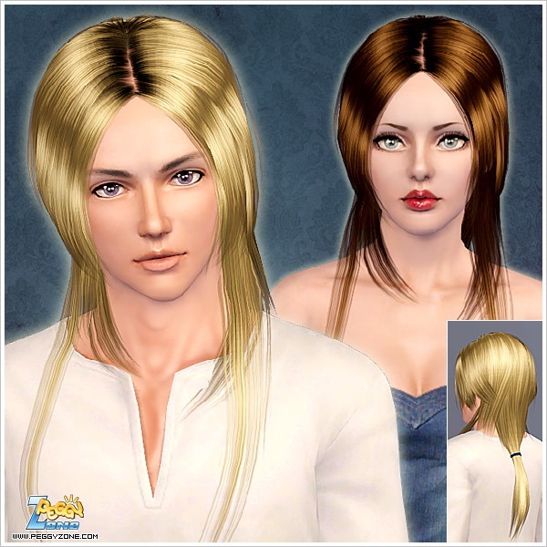 ID 878  Dimensional understone with ponytail and bangs by PeggyZone for Sims 3