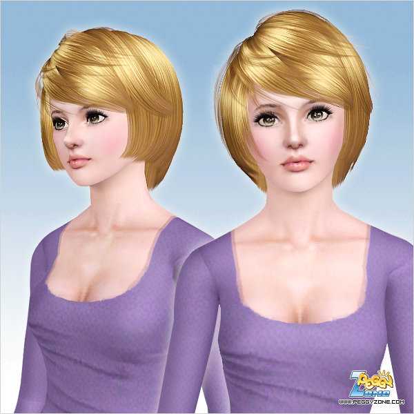Shiny short bob with bangs ID 651 by Peggy Zone - Sims 3 Hairs