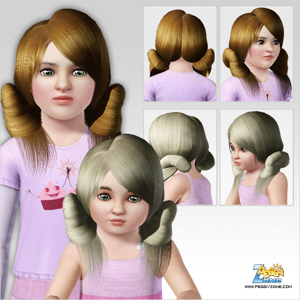 Round ponytail hairstyle ID 217 by Peggy Zone for Sims 3