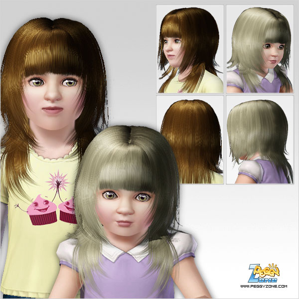 Glossy bangs hairstyle ID 220 by Peggy Zone for Sims 3