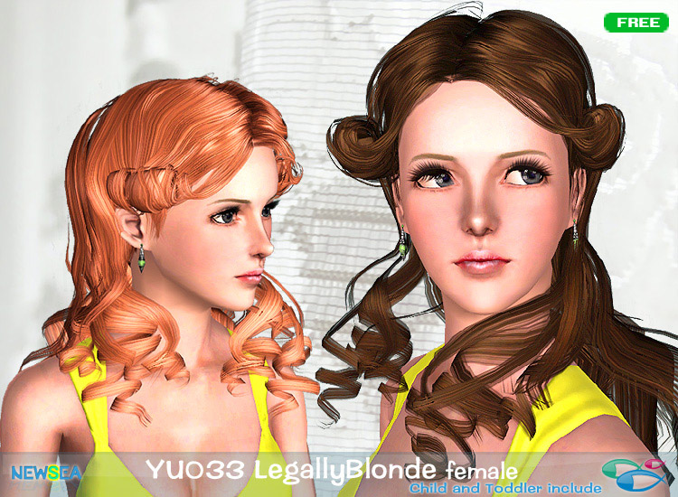 YU 033 Legally Blonde   large curls by NewSea for Sims 3