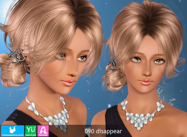 Yu 90 Disappear   messy chignon with accesories by NewSea for Sims 3