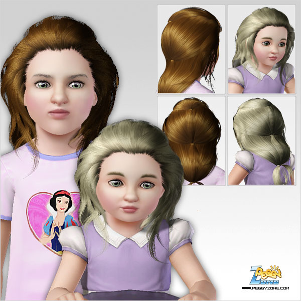 Triple ponytail hairstyle ID 227 by Peggy Zone - Sims 3 Hairs
