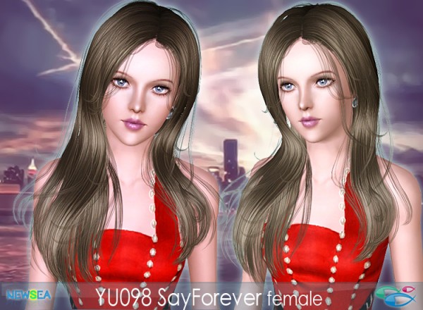 YU 098 Say Forever   Glossy hairstyle by NewSea for Sims 3