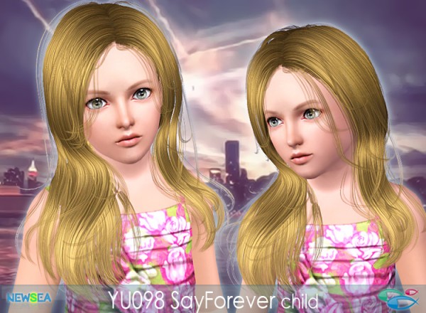 YU 098 Say Forever   Glossy hairstyle by NewSea for Sims 3