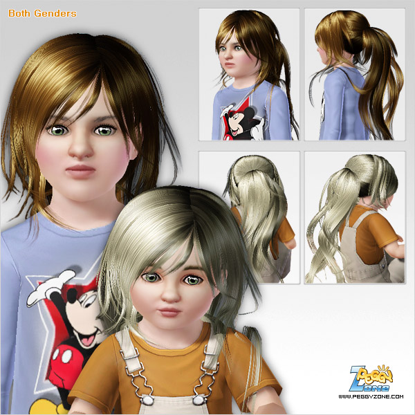 Big ponytail with bangs ID 234 by Peggy Zone for Sims 3