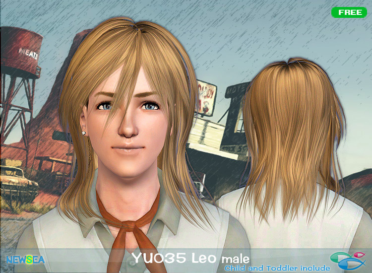 YU 035 Leo shaggy hairstyle by NewSea for Sims 3