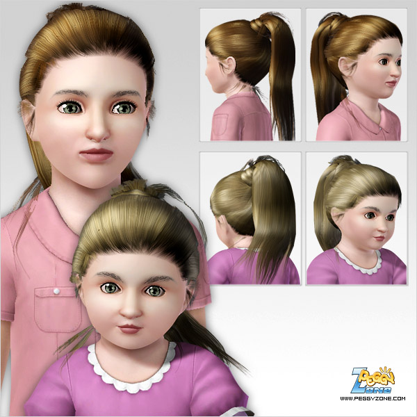 Wrap Ponytail ID 238 by Peggy Zone - Sims 3 Hairs
