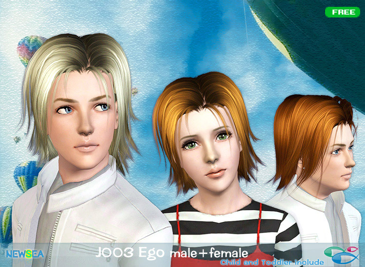 J 003 Ego layered haircut by Juice for Sims 3