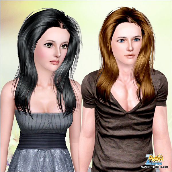  Volume shiny hair ID 627 by Peggy Zone for Sims 3