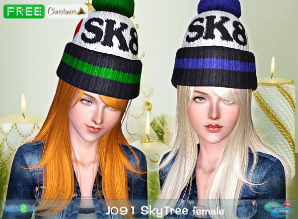 JO 91 SkyTree hair with cap by Juice for Sims 3