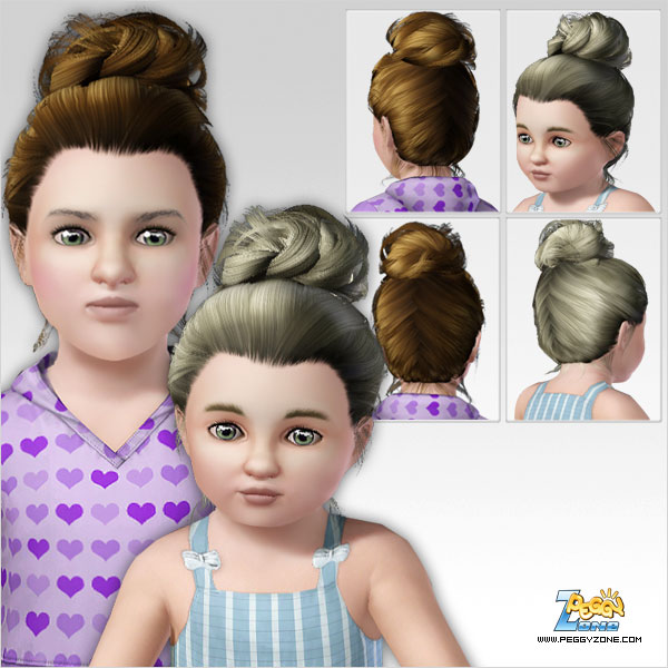 Round topknot hairstyle ID 260 by Peggy Zone  for Sims 3