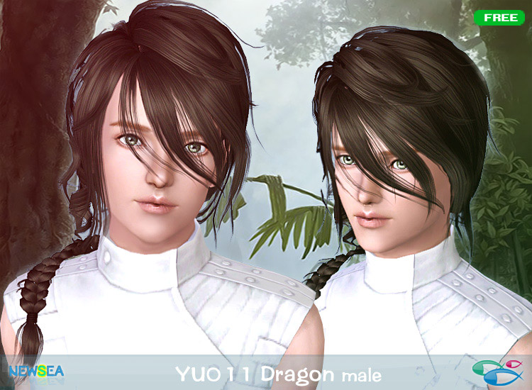 YU 011 Dragon braid haircute by Newsea for Sims 3