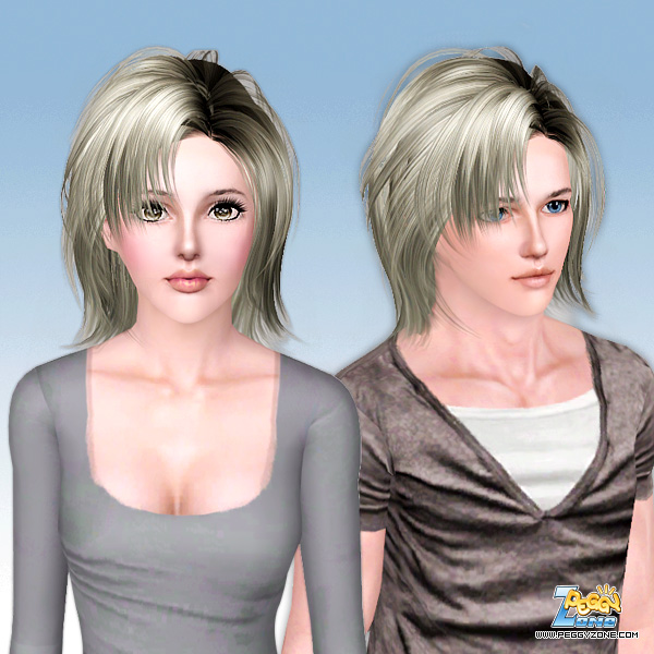 Shatered bob with one side bangs ID 619 by Peggy Zone for Sims 3
