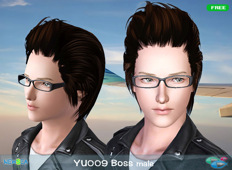 YU 009 Boss lion hair by Newsea for Sims 3