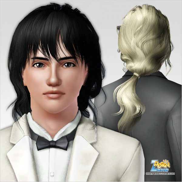Indian ponytail with bangs ID 041 for Sims 3