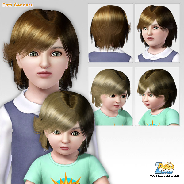Shiny bangs hairstyle ID 318 by Peggy Zone for Sims 3