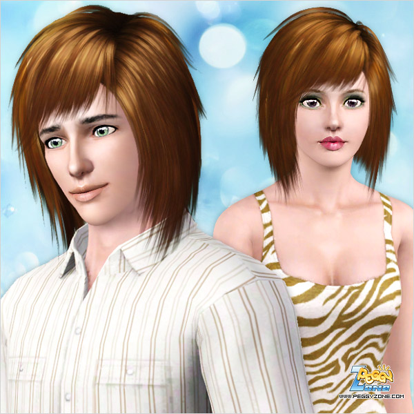 Messy bob with bangs ID 608 by Peggy Zone for Sims 3