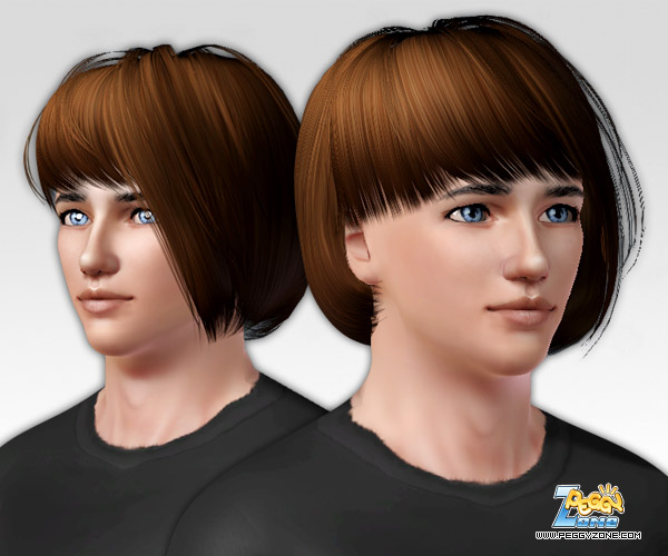 Asymmetrical bob with bangs ID 043 by Peggy Zone for Sims 3